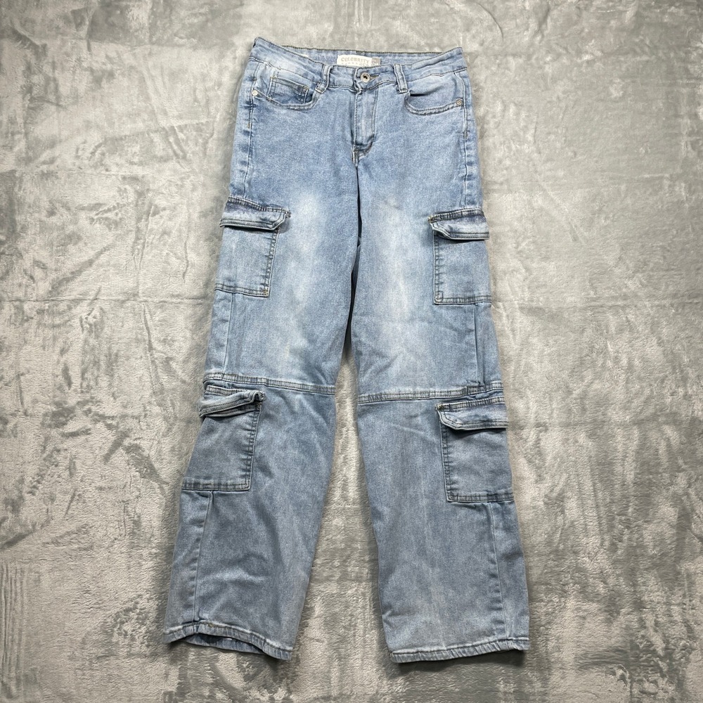Celebrity Ace Light Wash Denim‎ Cargo 90's Skater Jeans Juniors Size 7 28